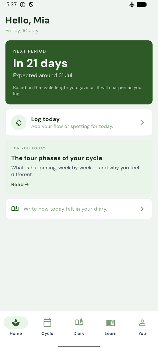 Senuna Cycle running on a phone